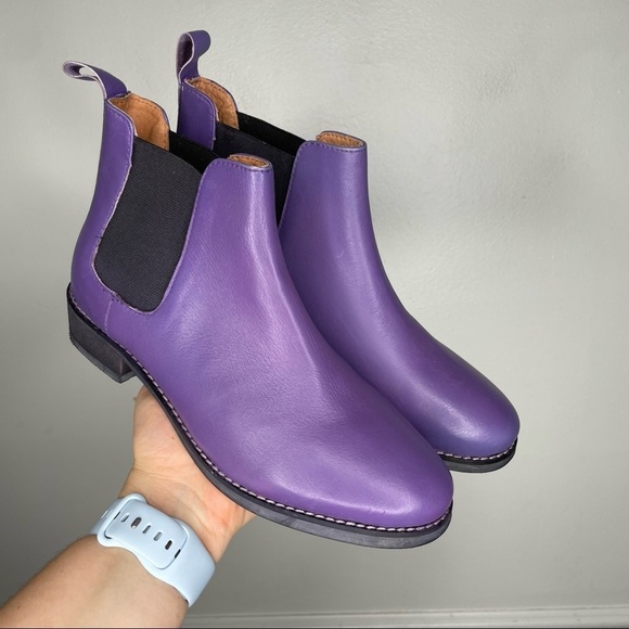 Eight Second Angel Purple Leather Chelsea Boot Womens 7 - Picture 3 of 11